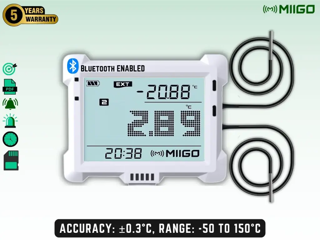 Digital Thermometer with 2 External Temperature Sensor - Bluetooth