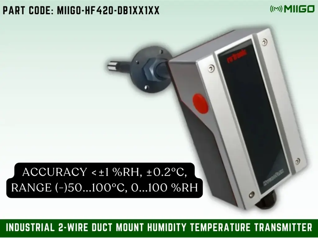 HF420DB1  Duct Mount HVAC Humidity Temperature Transmitter
