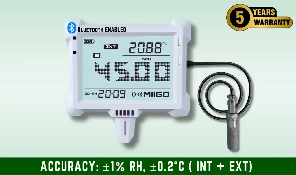 IN-OUT Humidity Temperature Data Logger With Internal And External Sensor -  Bluetooth