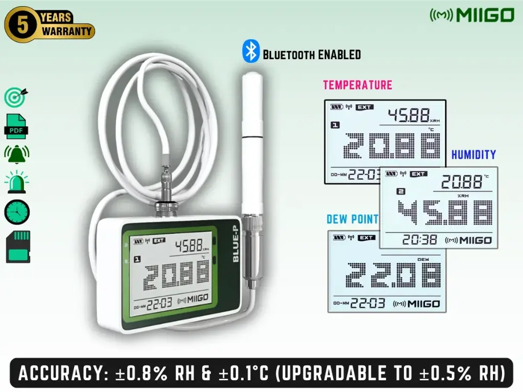 Reference Class Bluetooth Master Digital Thermo Hygrometer Cum Data Logger