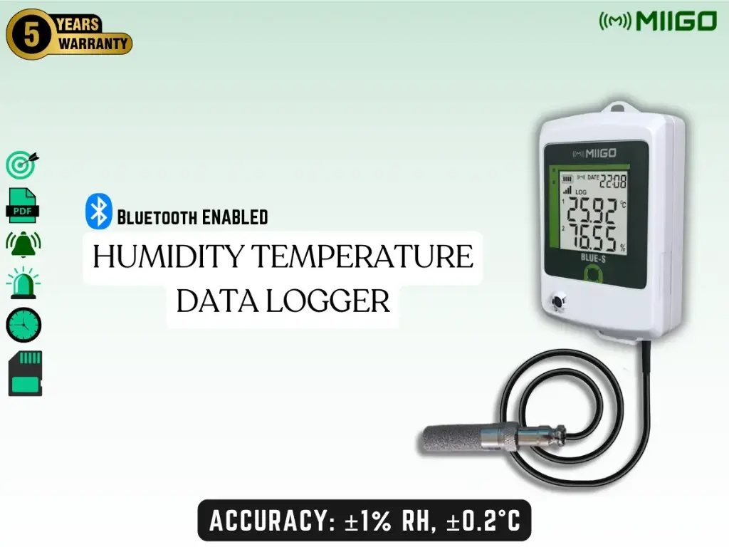 Humidity Temperature Data Logger With External Sensor - Bluetooth