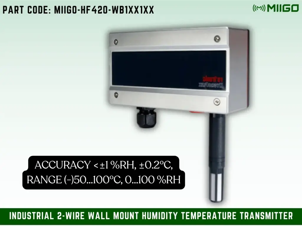 MIIGO - HF420WB1 Wall Mount HVAC Humidity Temperature Transmitter