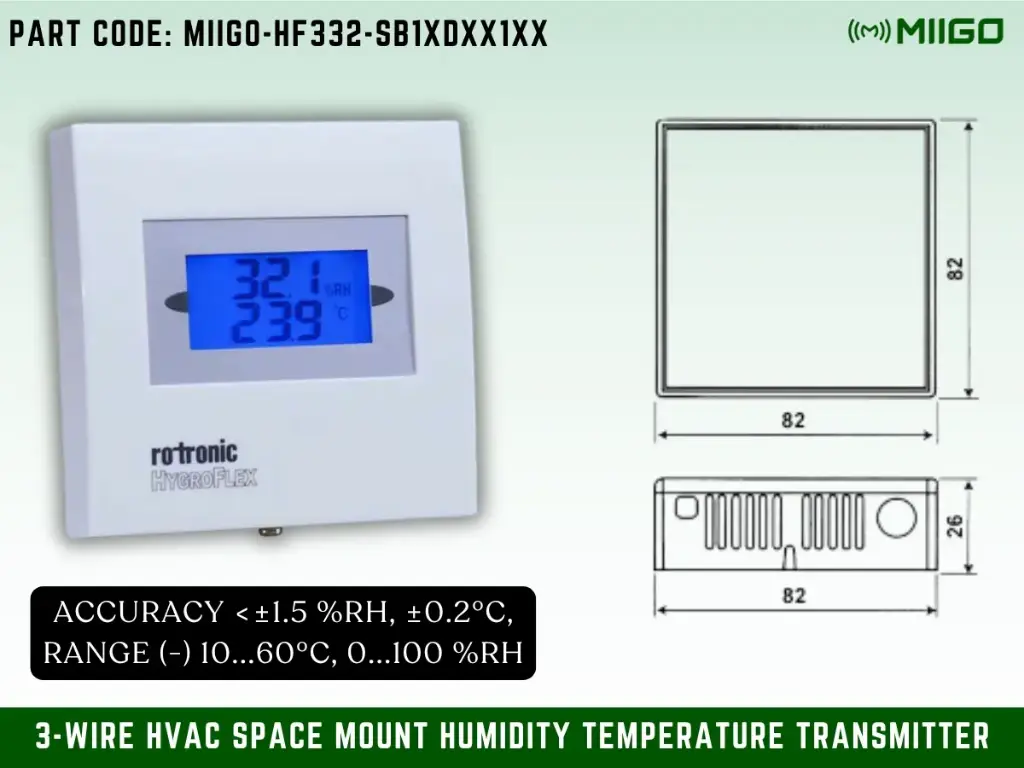 HF332-SB1 Space Mount Humidity Temperature Transmitter