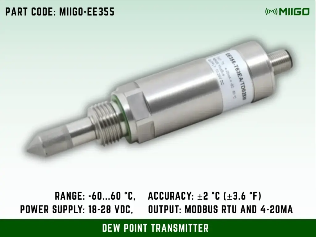MIIGO - EE355 – Dew Point Sensor – High-Accuracy Dew Point Monitoring for Industrial Applications